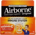 Airborne - Effervescent tabletter med C-vitamin - Zesess Orange - 10 tabletter - 4 pakker