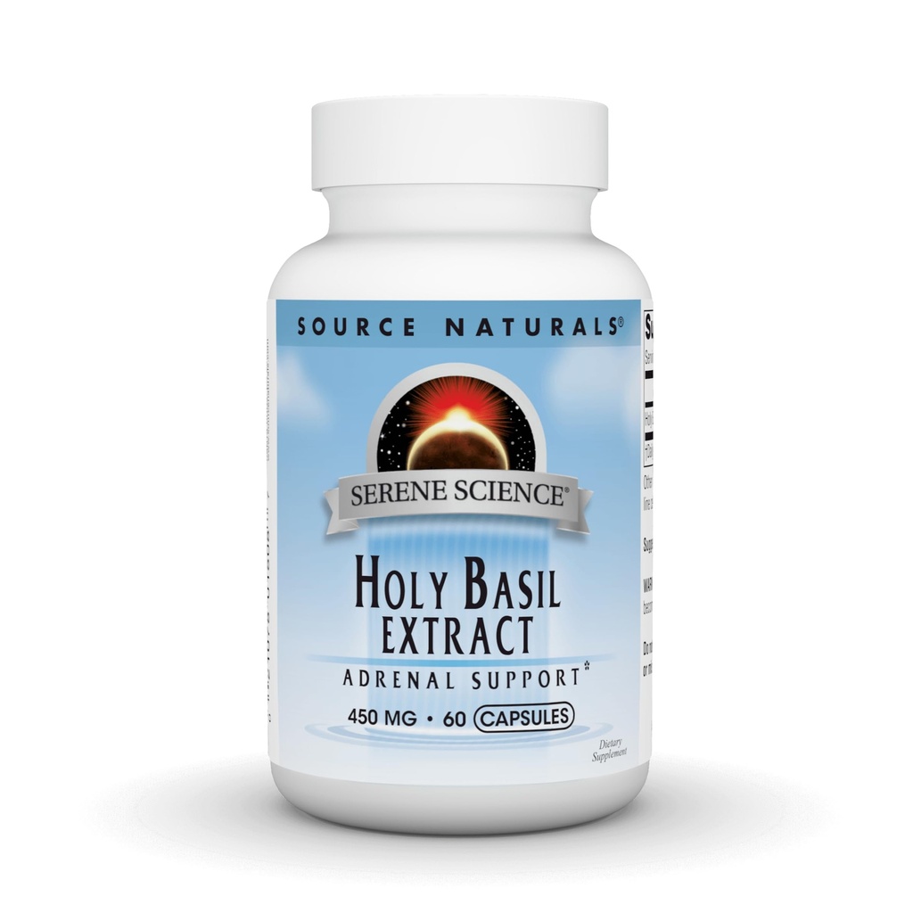 Source Naturals Serene Science Holy Basil Extract, Adrenal Support* 450 mg - 60 Capsules