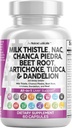 Clean Nutraceuticals Milk Thistle NAC Chanca Piedra Beet Root Artichoke Dandelion Root - Liver Cleanse Detox & Repair Supplement Plus TUDCA Choline & Ginger 60 Count