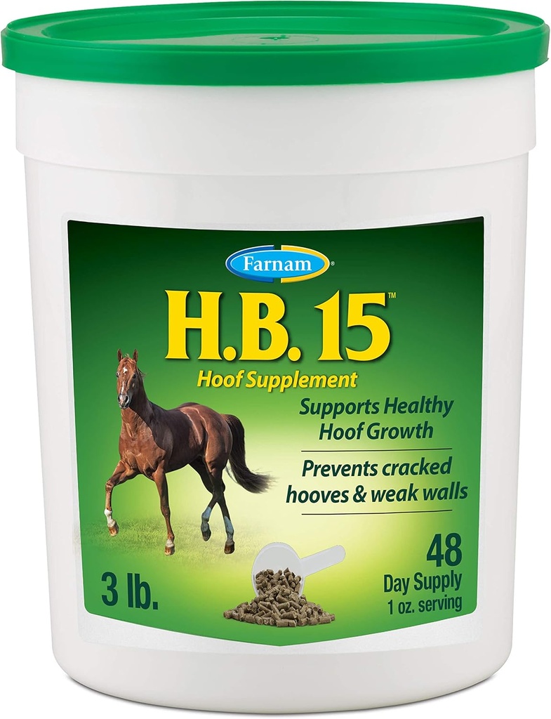 Farnam HB 15 Hoof Supplement, understøtter sund hovvækst 3 pund, 48 dages forsyning