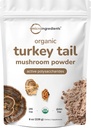 Micro Ingredients Organic Turkey Tail Mushroom Powder (50: 1 Uddrag), 8 Ounce Note 124; Fryse Tørret med aktive polysaccharider, Understøtter immunrespons & cellulært niveau, Pet Friendly