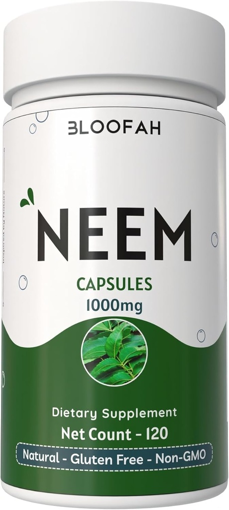 Neem Leaf Kapsler 1000mg Pulver • 124; Azadirachta Indica Leaf Herbal Supplement • 124; Non- GMO, Gluten- fri • 124; Ingen kunstige Additiver • 124; Traditional Herbal Formel (120 Greve (pakke med 1))