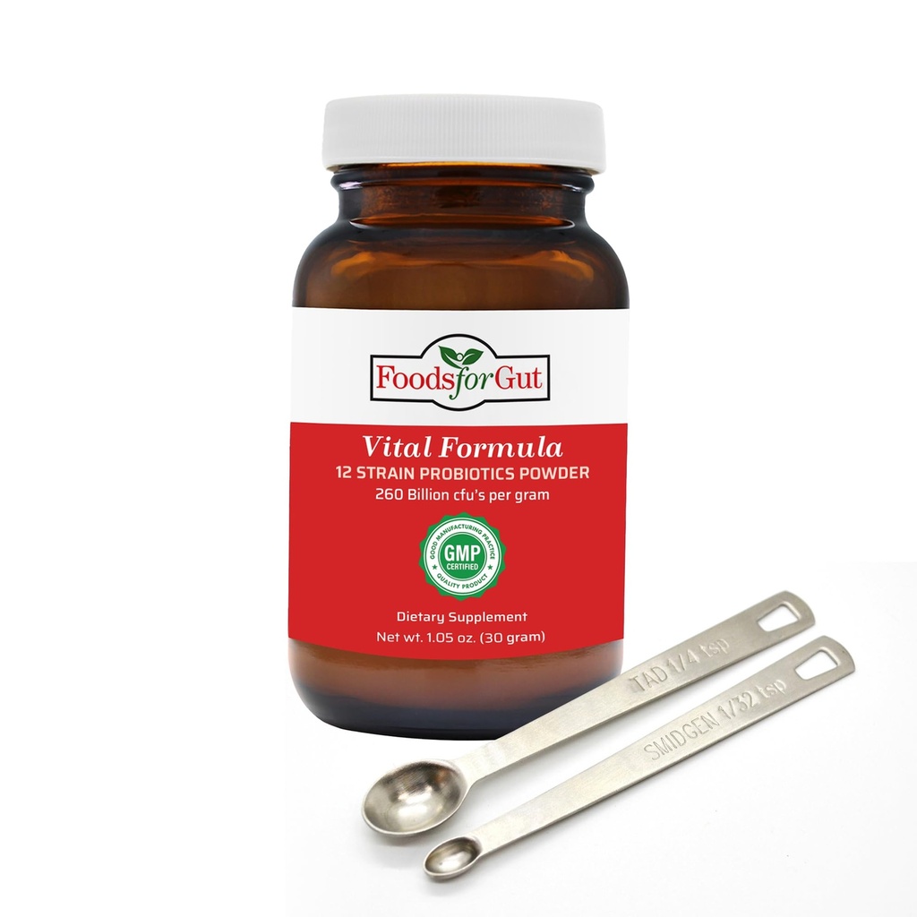 Fødevarer til Gut Vital Formel 12 Strain Probiotika Powder 260 Millioner CFU- 124; Lavet i USA
