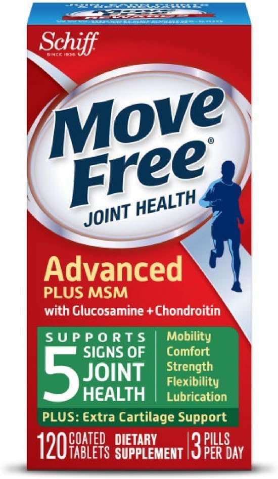 Flyt Free Advanced Plus MSM, 120 tabletter - Fælles sundhedstillæg med Glucosamin og Chondroitin (pakke med 12)