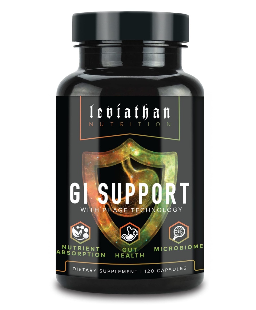 Leviathan Nutrition GI Note 124; fremmer sund Gut Sundhed & Gut Bakterier - MicroBiome Bloating Balance Probiotic & Intestinal Lining Health med Zinc- L- Carnosine, Butyrate, & DGL supplement - 120 kapsler