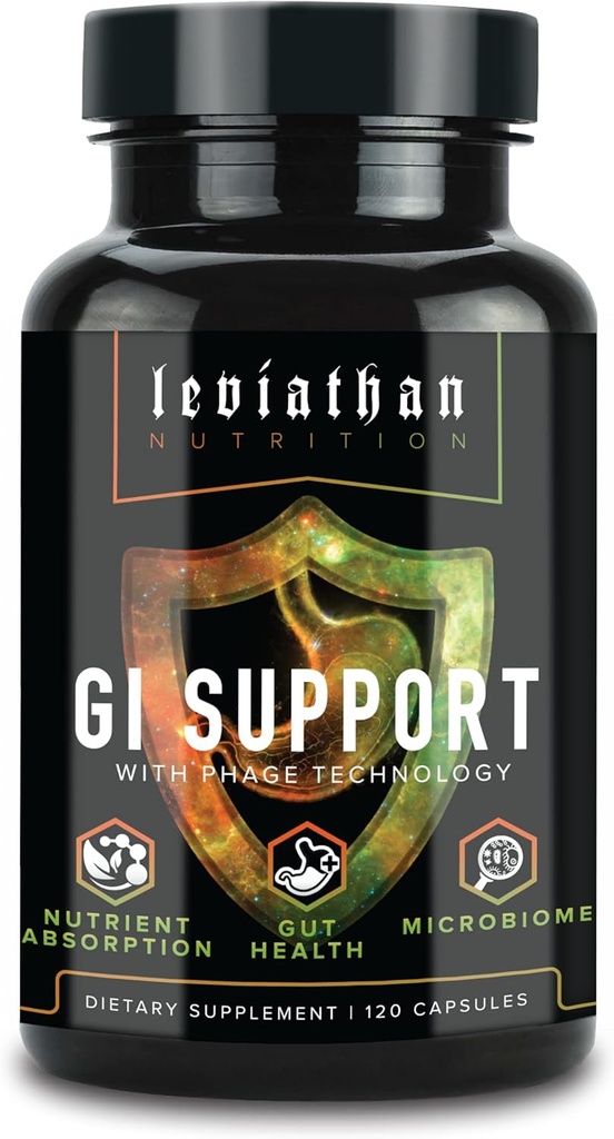 Leviathan Nutrition GI Note 124; fremmer sund Gut Sundhed & Gut Bakterier - MicroBiome Bloating Balance Probiotic & Intestinal Lining Health med Zinc- L- Carnosine, Butyrate, & DGL supplement - 120 kapsler