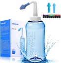 Darate Neti Pot Sinus Rinse Flaske, Nose Vask Renere trykskylning Nasal kunstvanding for voksne & Kid BPA Gratis med Sticker Thermometer (500ML)