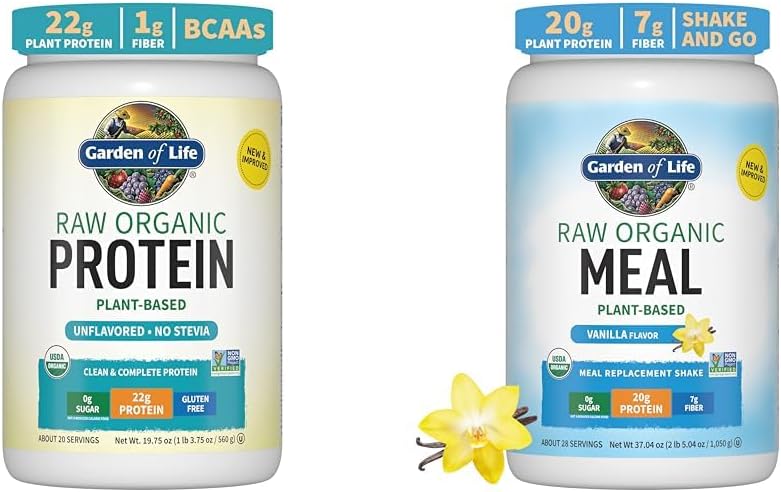 Have of Life Organic Vegan Unflavored Protein Powder 22g Complete Plant Based Raw Protein & Vegan Protein Powder - Raw Organic Meal Erstatning Shakes - Vanilla - Pea Protein