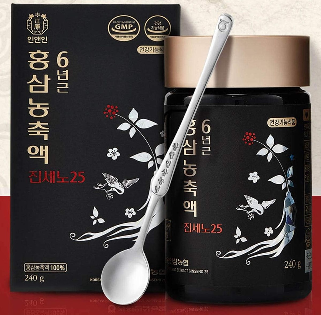 Gangwoninsam] Korean Red Ginseng Extract Ginseno25 240g / 8.46 fl. oz– Contains 100% Pure Korean 6-Year-Old Red Ginseng Root Extract