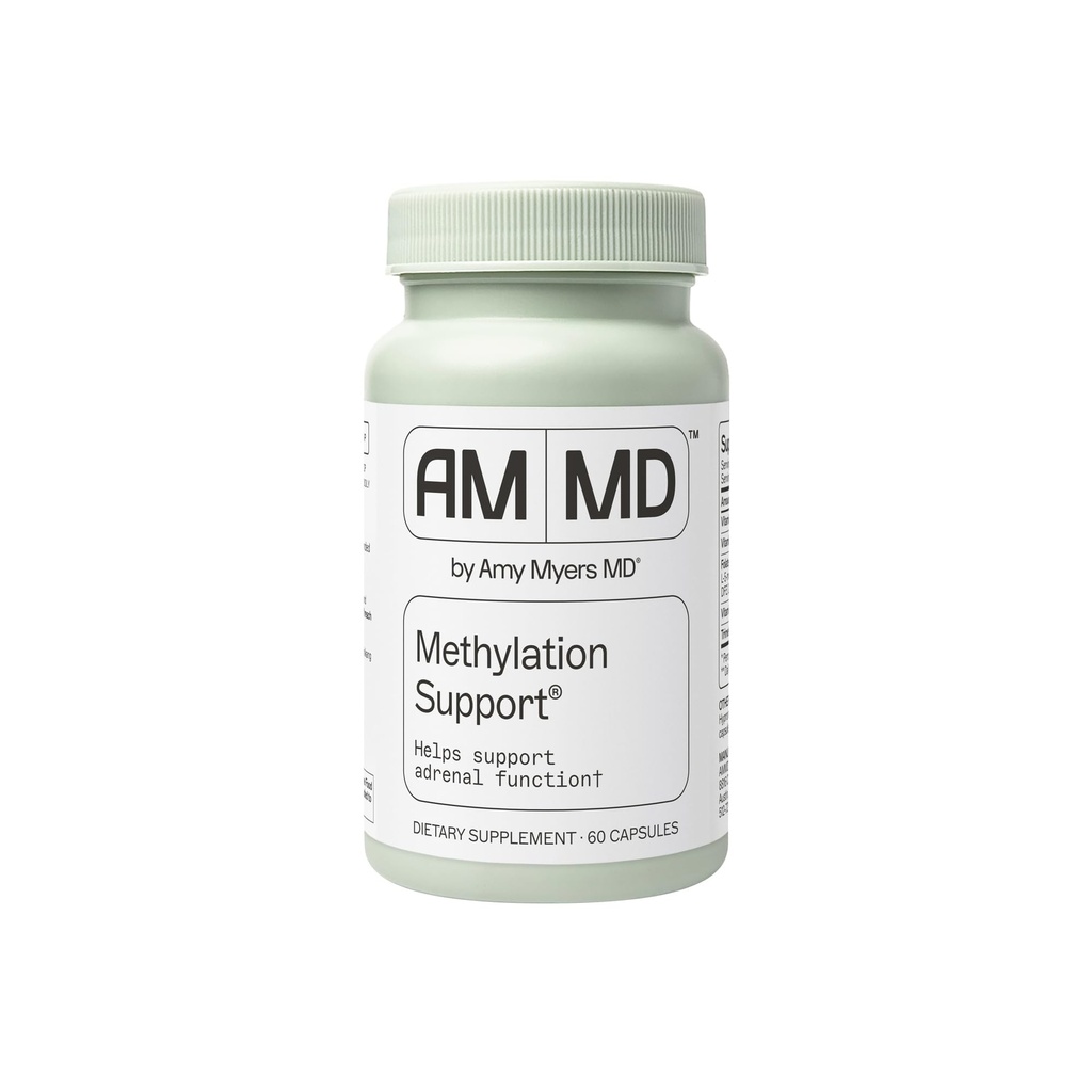 Amy Myers MD Methylation Support - MTHFR Supplement - Understøtter binyrefunktion, Gut & Leversundhed - Indeholder folat, vitamin B12, B6 & B2 - Non- GMO & Gluten- Free - 60 kapsler (30 Servere)