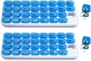 31 Dag Månedlig Pill Organizer med pop Out Pocket Pill Pods og opbevaring bakke til vitaminer, kosttilskud, hjem, arbejde eller rejser - 2 Pack Blue