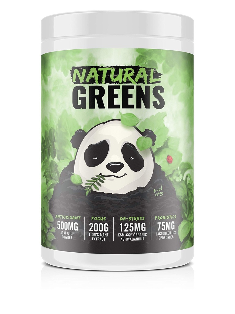 Underground Bio Labs / Panda Supps: Alle naturlige SUPERFOOD: Grønne, røde, galder, Probiotika, Ashwagandha og løvens Mane, for Sundhed og Wellness 13.76 Oz (Ananas)