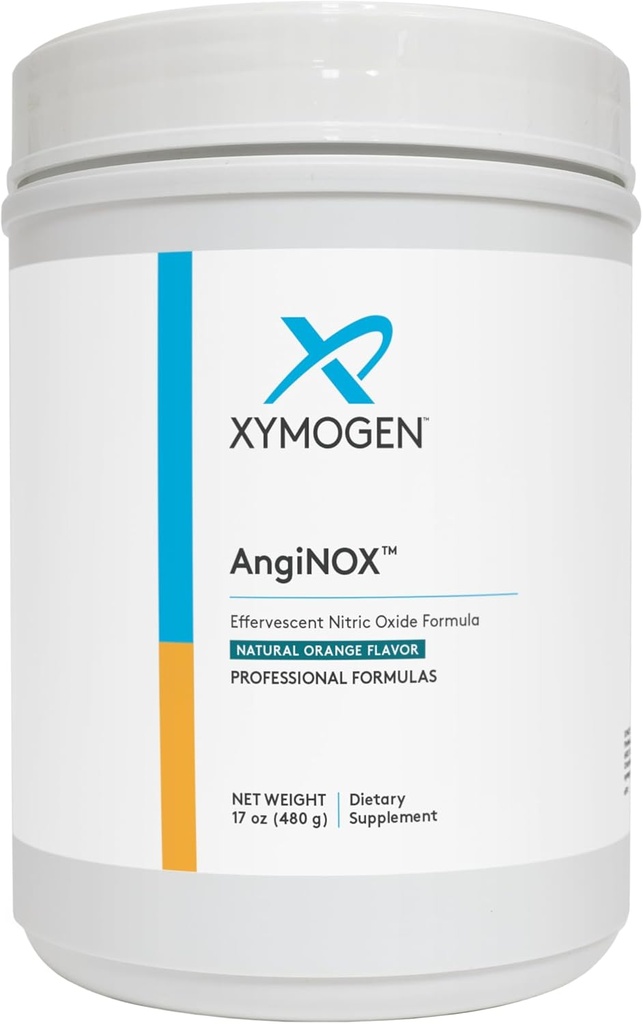 XYMOGEN AngiNOX - Nitrogen oxide Support Powder med L- Arginin, L- Citrulin + Quercetin - Understøtter Atletisk ydeevne, Hjælper Optimere Flow of Blood + Oxygen - Orange Flavor Drikke (17 oz)