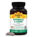 Country Life Chewable L- Lysin tillæg med D-vitamin og Elderberry, immunforsvar og Collagen Fornyelse for hud væv, Ideel til voksne
