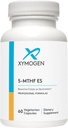 XYMOGEN 5- MTHF ES - 17,000 mcg DFE - Bioactive Folate Supplement as Quatrestolisk - Mood, Cardiovaskulær + Methylation Support - Vitamin B methylfolat som L methylfolat (60 kapsler)