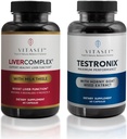 VITASEI Lever Rengøring Detox & Reparation, Lever komplekse kapsler til kvinder og mænd (60 kapsler) + Testronix booster til mænd (60 kapsler)