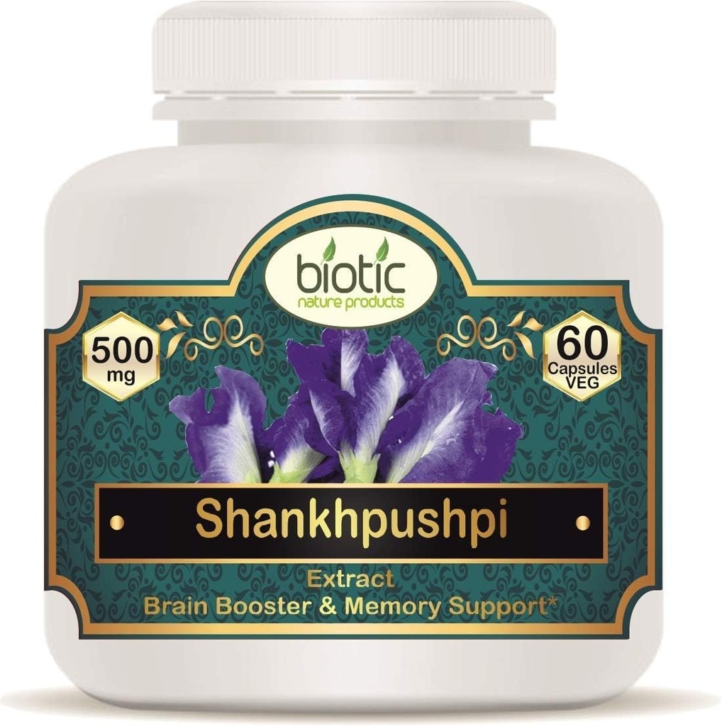Veena Biotic Shankhuckpi Capsules Extract 500mg - 60 Veg Capsules