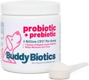 Buddy Biotics Probiotika + Prebiotic til hunde - Gut Flora Sundhed, fordøjelse og immunforsvar, Diarré og tarmstøtte - 5 milliarder CFU per Scoop