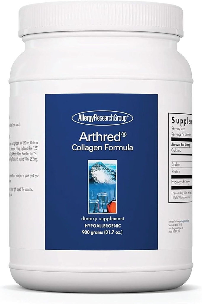 Allergy Research Group Collagen Powder til mænd og kvinder - Collagen Peptider, Arthred Supplement, Bovin Sourced, Arthred Powder, Collagen Formel, Hydrolyzed Collagen - 31,7 Oz