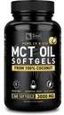 Pure MCT oliekapsler (360 Softgels - 124; 3000mg) 4 måneder Supply Keto Pills w Uraffineret kokos - C10 & C8 Brain Fuel, Energy, Octane Ketosis