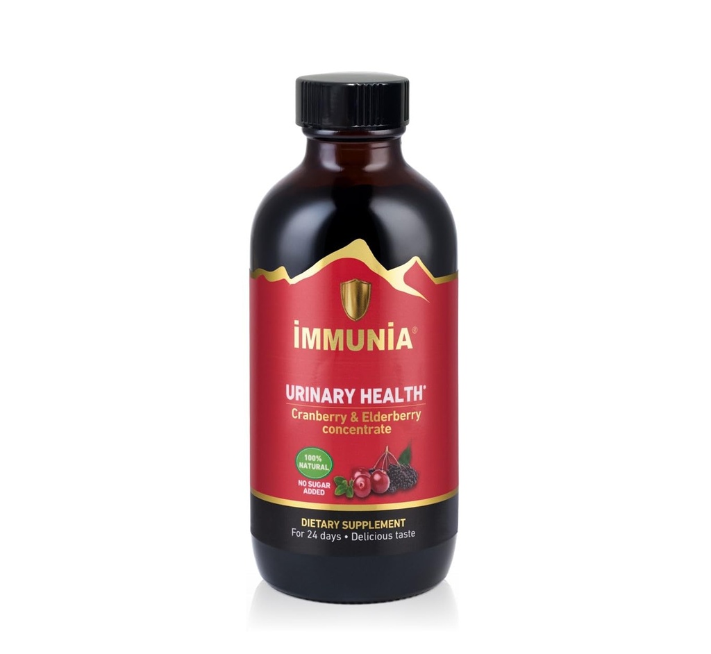 Immunia Urinary Health. Cranberry & Elderberry Koncentrat til forebyggelse af urinvejsinfektioner. Naturligt. Lækker. 5 ml / dag. (1- Pack)