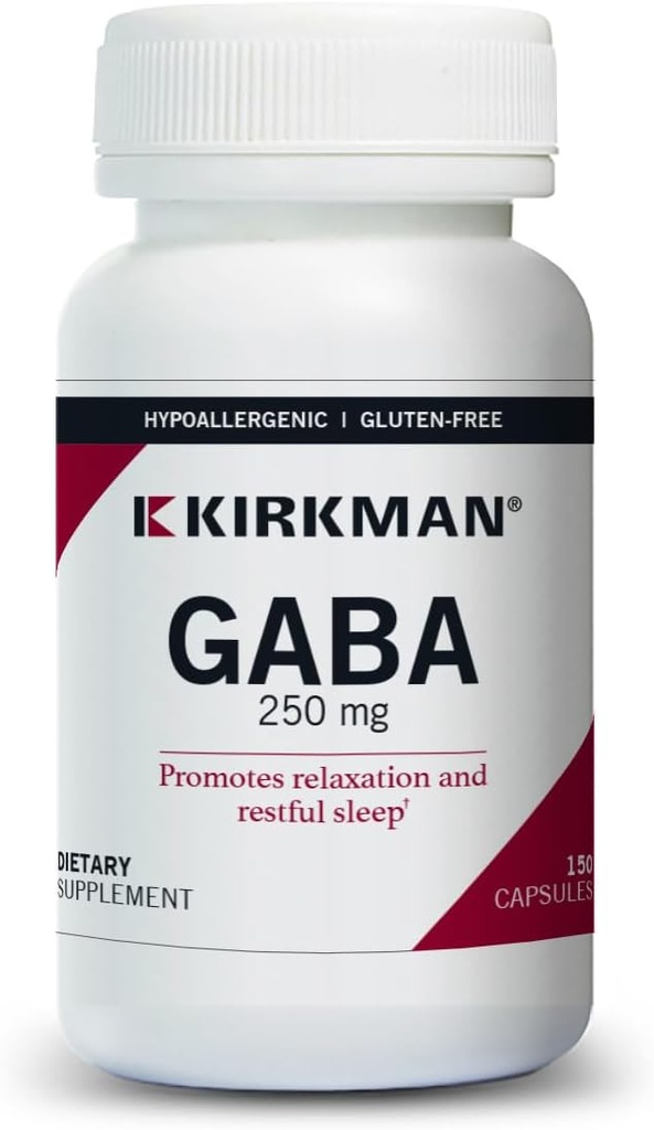 Kirkman - GABA 250 mg - 150 kapsler - understøtter afspænding - fremmer restaured søvn - Hypoallergen