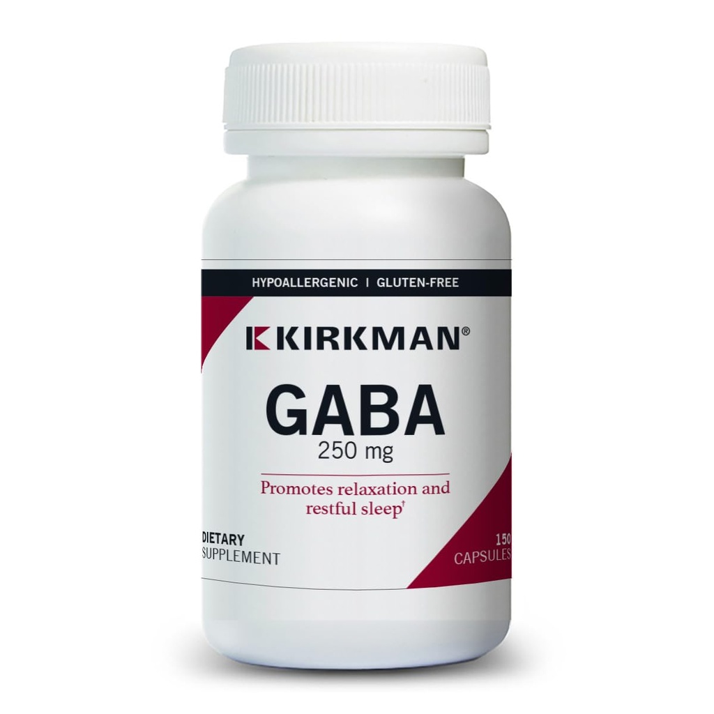 Kirkman GABA 250 mg - Hypoallergen, 150 kapsler