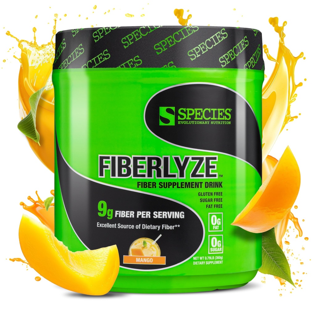 Art Nutrition Fiberlyze Fiber Supplement, Psyllium baseret Opløselig & Uopløselig Fiber pulver til sund kolon, fordøjelsesfunktioner (Mango, 30 Servere)