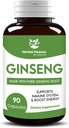 Urtehimlen Naturlig energi og fokus Ginseng kapsler 90 Tæl for Vitalitet og Wellness - 100% urteformel