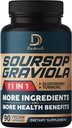 Soursop Graviola Kapsler - 3 Måneders Tilgang - 9450mg Per Servering - 11 Urter Elderberry, Gurkemeje Curcumin, Ingefær Rod, Mælk Thistle - Mood, Mind, Krop & Immunforsvar - 90 Veganske Kapsler