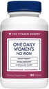 Den Vitamin Shoppe One Daglige kvinders Multivitamin med ingen jern, 2.000IE Vitamin D3, Multi- Mineral supplement, Understøtter energiproduktion, Understøtter kardiovaskulær og immunforsvar (180 tabletter)