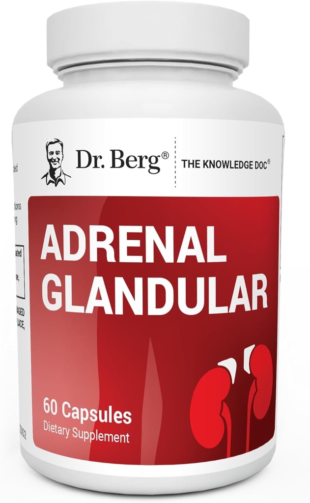 Dr. Berg Adrenal Glandulus - Hormonbalance Formel, der understøtter sund binyrefunktion - Adrenal Support - 60 kapsler