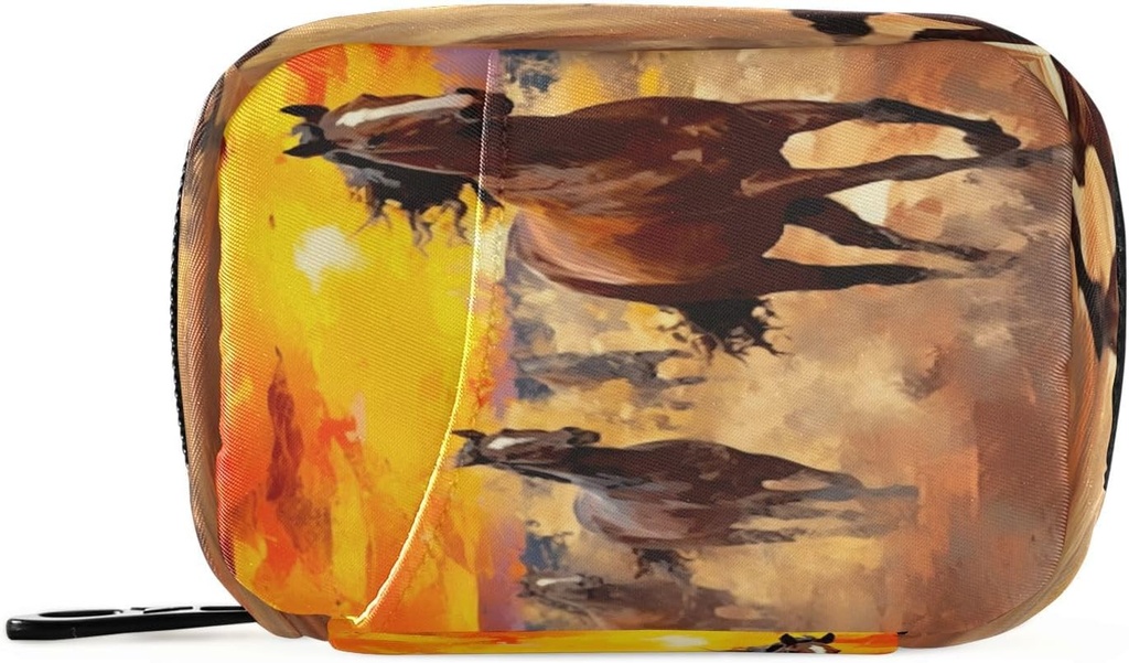 Horse Pill Organizer sag Portable Weekly Daily Pill Case Bag Organizer med lynlås til kosttilskud Medicin Rejser Familie virksomhed