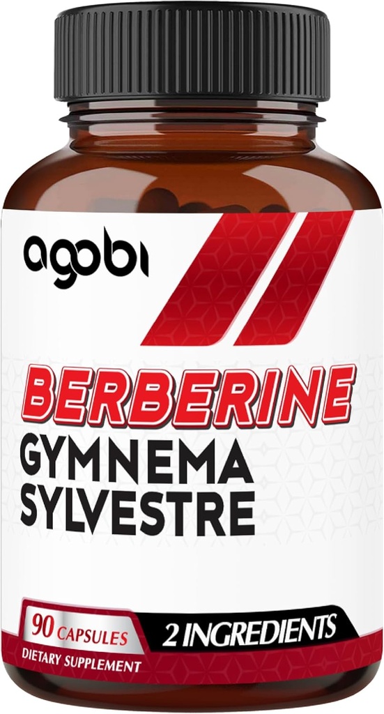 agobi Berberine Kosttilskud 500 mg med Gymnema Sylvestre - Super koncentreret formel for immunsystem, cirkulering sundhed, fordøjelse & energiproduktion - 90 kapsler