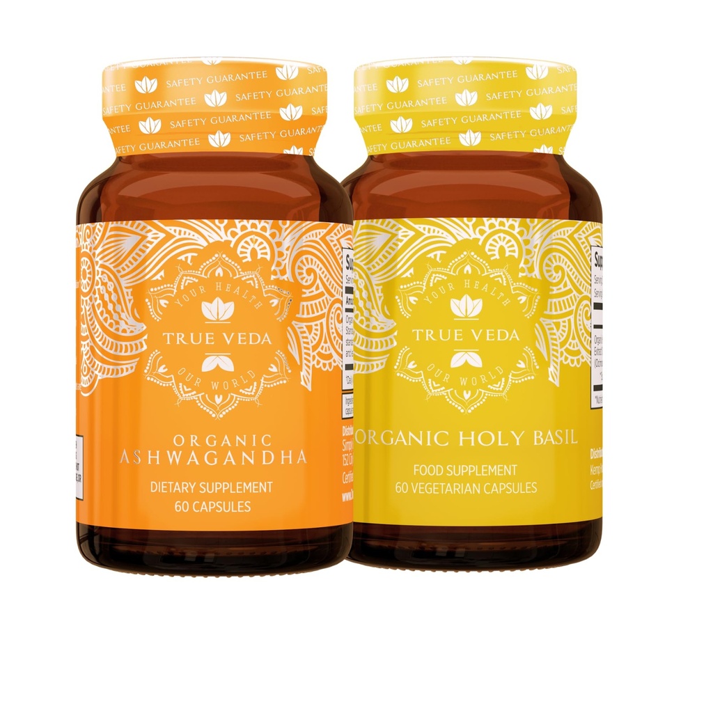 Sand Veda Mood Bundle USDA Organic Mezzogiorno 124; Multi- Award- Winning Mezzogiorno 124; Organic Ashwagandha KSM- 66 ® Mezzogiorno Holy Basil med vitamin B6