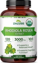 Zazzee USDA Organic Rhodiola 10: 1 Exract, 3000 mg Strength, 120 Capsules, 4 Monthly Supply, Standardized and Concentrated 10X Extract, 100% Vegetar, Extra Strength, All- Natural and Non- GMO