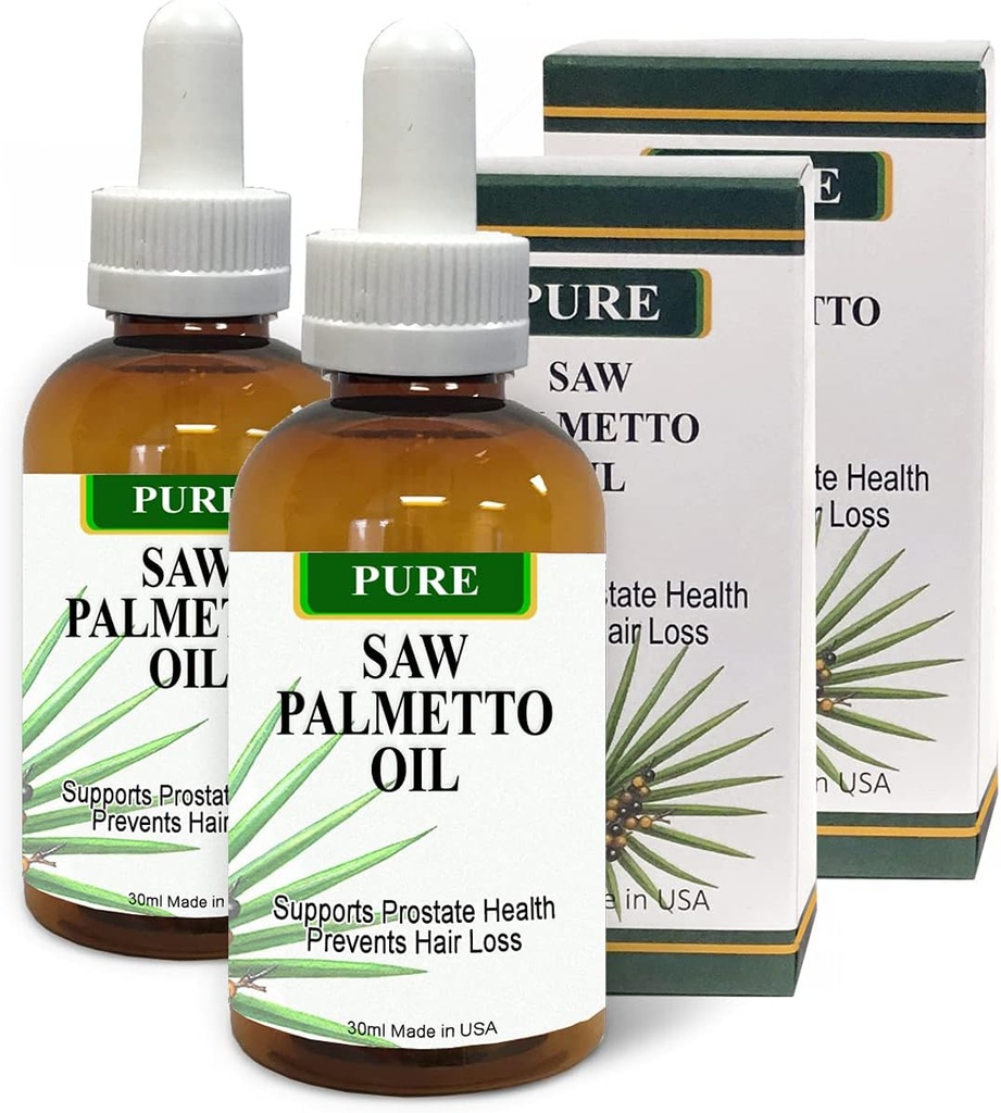 Pure Saw Palmetto Oil Organic Natural 60- 90- dag Supply Ineffektiv Powders Support Prostata sundhed søvn bedre reducere hyppig vandladning DHT Blocker Stop hårtab (2 Fl Oz)