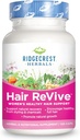 RidgeCrest Herbals hår reVive, Nutritional hår supplement med C-vitamin, biotin (6000mcg), zink, og kobber, hår vitaminer for kvinder til at støtte sundt hår, hud, og negle (120 Caps, 30 Servere)