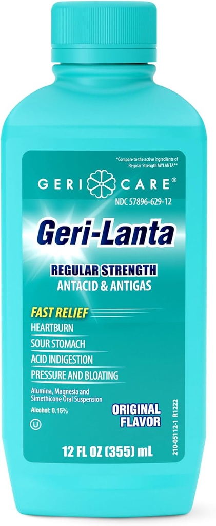 Geri- lanta flydende antacida & antigas Af GeriCare Note 124; Regelmæssig styrke syre Reducer For Heartburn, Sour Mave, Syre fordøjelsesbesvær, Tryk & Bloating; Oral gas fordøjelsesbesvær Relief