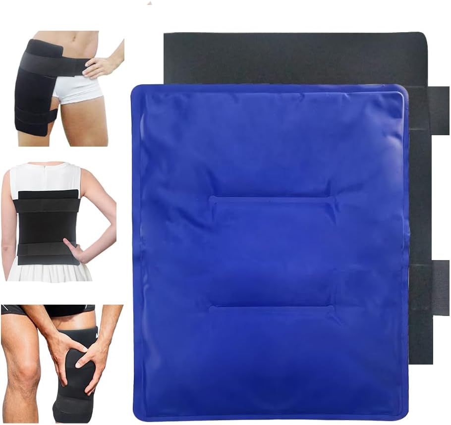 Gel Soft Flexible Ice Packs for Injuries - Reusable Freezer Cold Pack, Hot Cold Compress Therapy Cooling Gel Pad Wrap for Shoulder, Hip, Knee, Back, Leg, Injury, Swelling, Bruises, Surgery - 11" x 14"