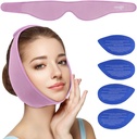 NEWGO Visdom Tænder Ice Pack Head Wrap til ansigt Oral Kirurgi, Jaw Ice Pack til ansigt med 4 Hot Cold Gel Pack til TMJ, Tandudtrækning, Tonsillectomy Inddrivelse - Lilla