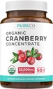 Organic Cranberry Extract Kapsler - Super 50X potens Cranberry piller til kvinder til at støtte Urinary Tract Brege og Nyre - Vegan non-GMO USDA Organic & North American Sourced (4 måneder Supply)