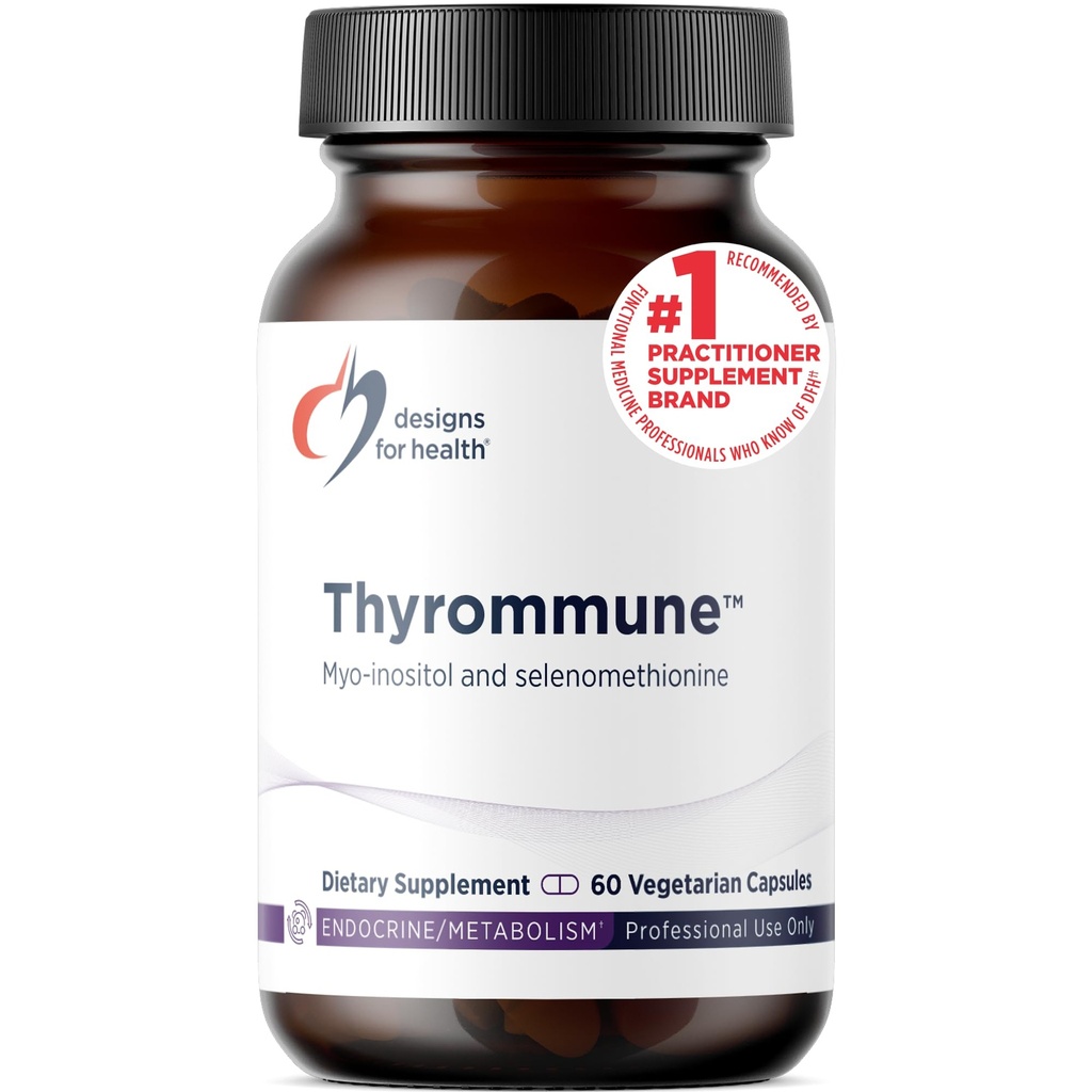 Design for sundhed Thyromune - Thyroid Support Supplement med Selenium (Selenomethionin) + Myo- Inositol - Vegan & Gluten- Free (60 kapsler)