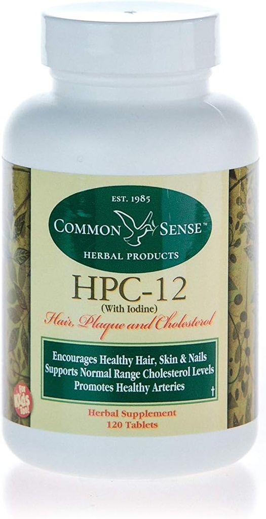Almindelig sense Urteprodukter HPC- 12 (270): Hår, Plaque og Cholesterol med jod