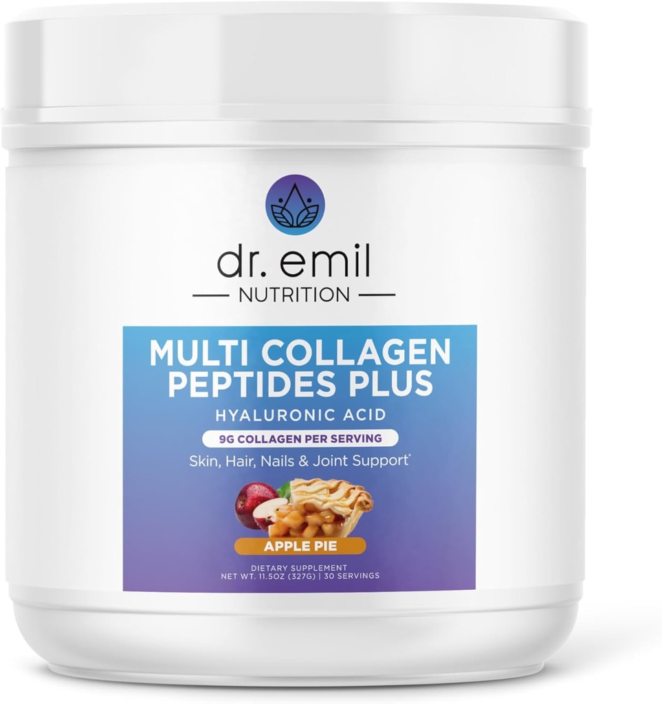 DR. EMIL NUTRITION Multi Collagen Peptider Plus - Apple Pie Flavor Note 124; 9g Collagen + Hyaluronic Acid Note 124; Hud, hår, negle & fælles støtte