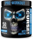 JNX SPORTER Forbandelsen! Pre Workout pulver til mænd og kvinder, Koffein, Beta- Alanine, Creatin, L- Citrullin, 50 Serveringer, Blå Raspberry Flavor - Boost energi, Styrke og fokus
