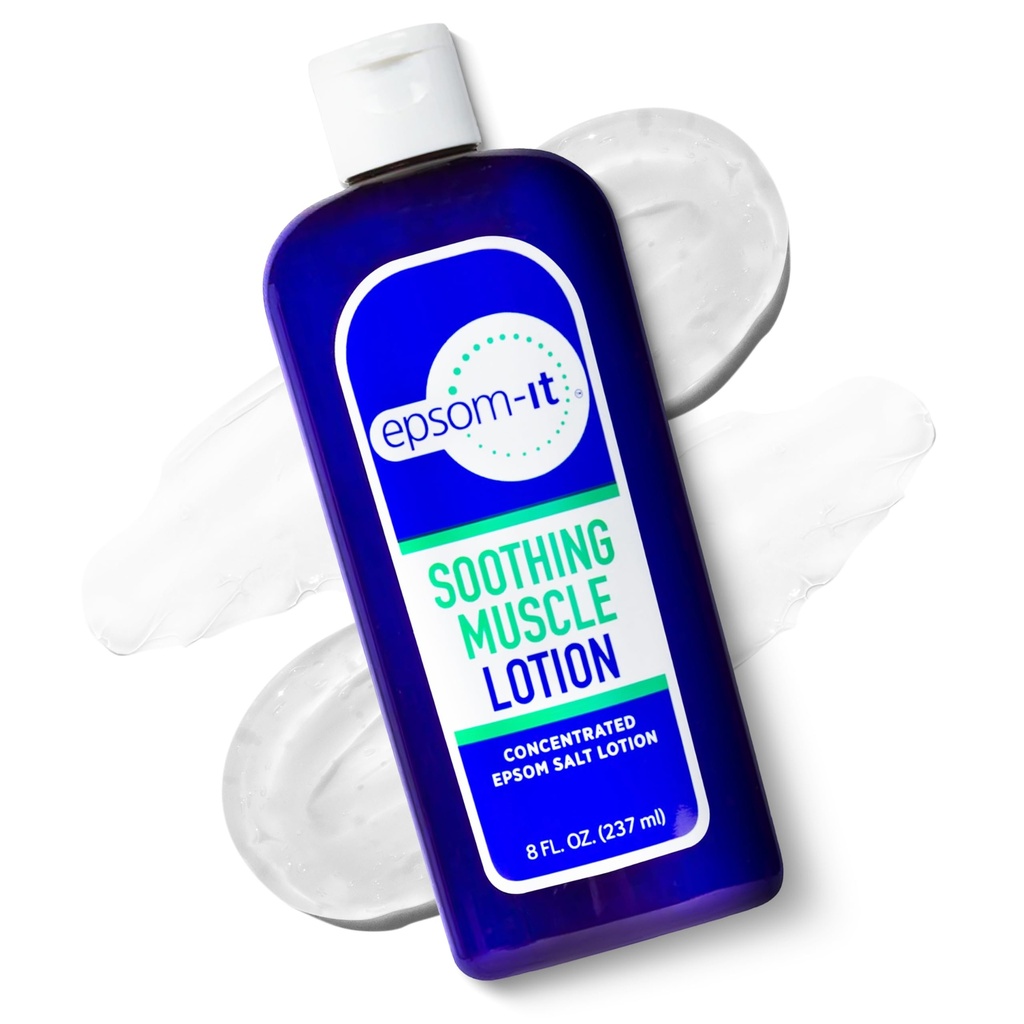 Epsom- - Lindrende muskulatur Magnesium Lotion - Epsom Salt Topical Cream med Arnica og Magnesiumsulfat - Designet til muskelstivhed, ben kramper, fødder, knæ og Achy Feet - 8.0 oz