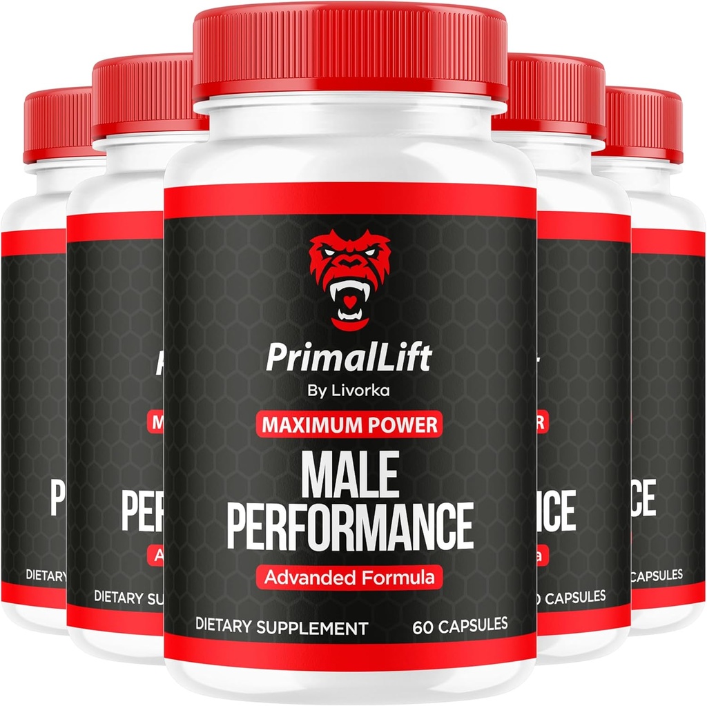 (5 Pack) Primal Lift, Primal Lift til mænd, Primal Lift Kapsler, Primal Lift Pills, Primal Lift Supplement, PrimalLift All Natural Support, Primal Lift Advanced Formel, 300 Kapsler til 5 Måneder