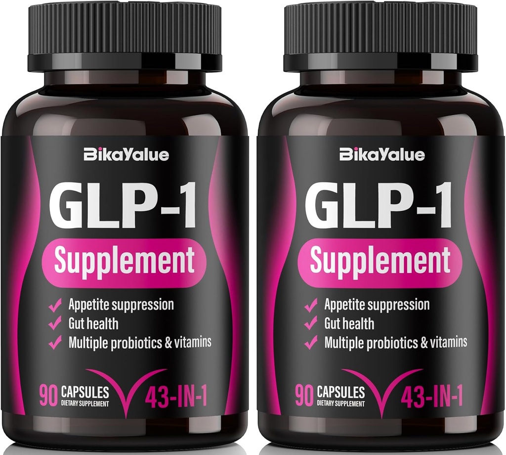 GLP-1 Supplement, GLP-1 Support, with Hums, Green Tea Extract, Garcinia Cambogia, og Probiotika, Natural GLP-1 for Gut, GLP-1 Niveauer & Samlet sundhed - 120 Kapsler (40 Servere)