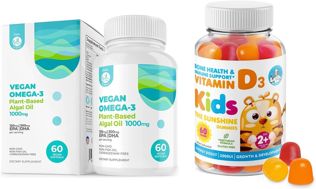 DR. MORITZ D-vitamin til børn og voksne og Vegansk Omega 3 Softgels